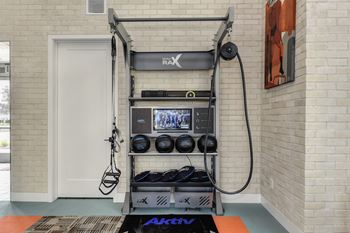 Fitness center with gym rax workout system